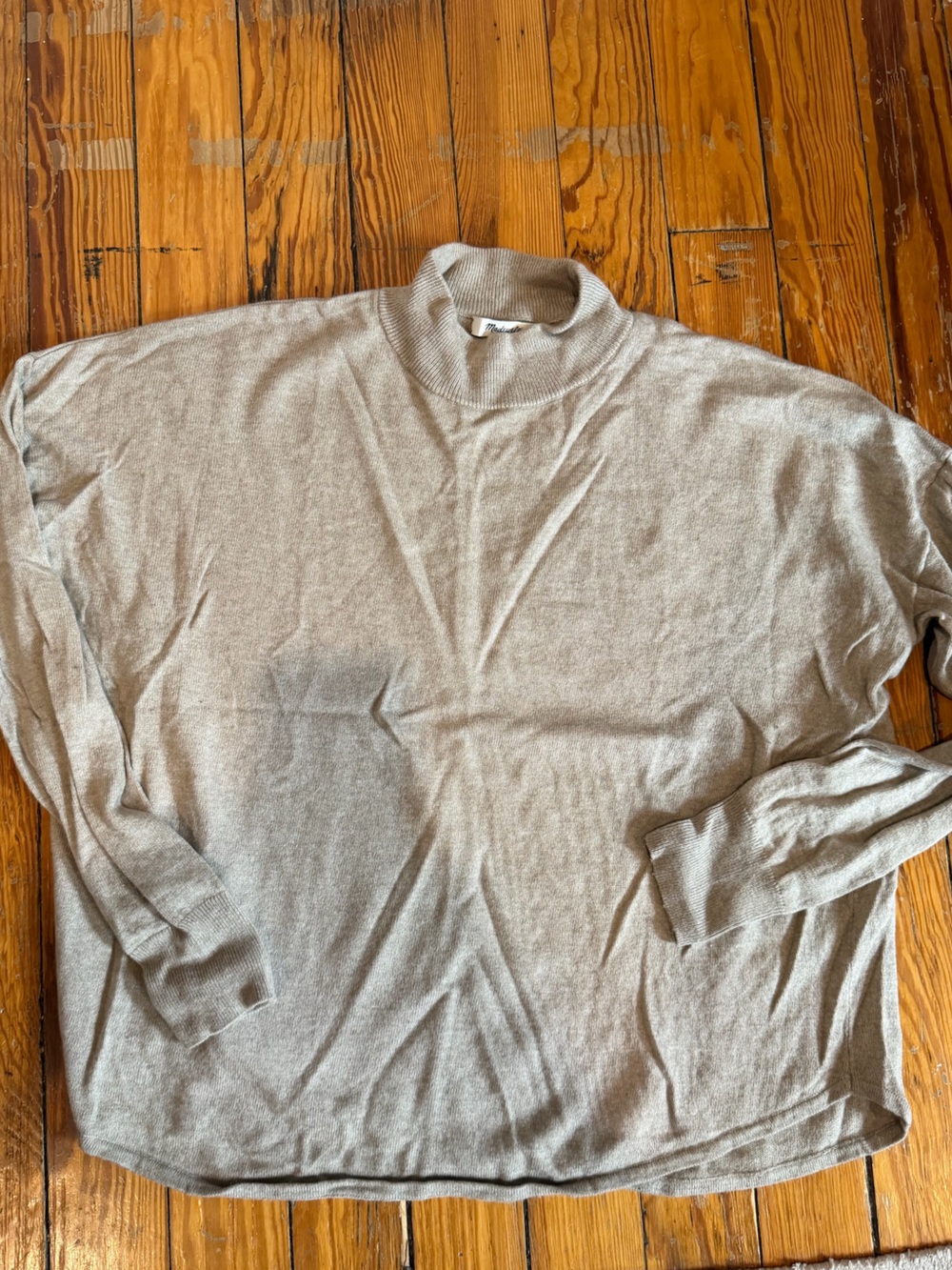 Madewell Camel Long Sleeve Mock Neck Sweater